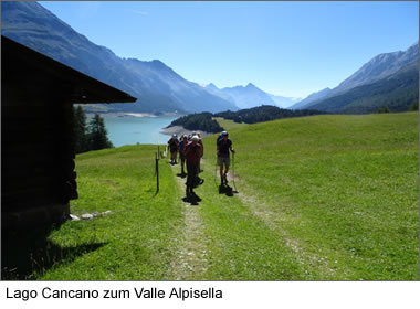 Lago Cancano zum Valle Alpisella