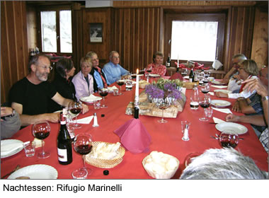 Nachtessen: Rifugio Marinelli