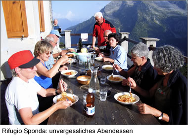 Rifugio Sponda: unvergessliches Abendessen