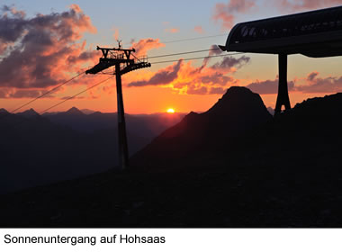 Sonnenuntergang auf Hohsaas