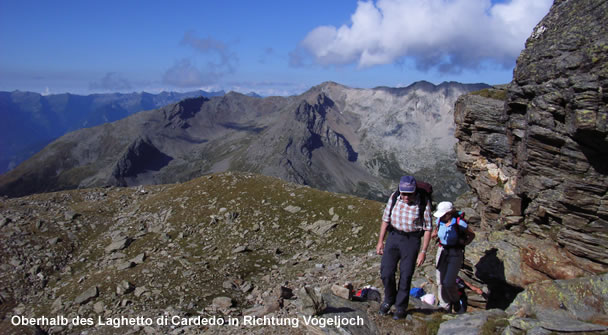 Oberhalb des Laghetto di Cardedo in Richtung Vogeljoch