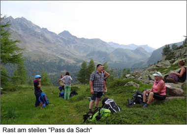 Rast am steilen Pass da Sach