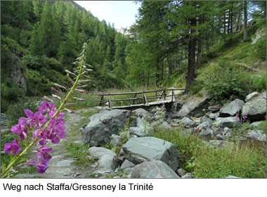 Weg nach Staffa/Gressoney la Trinité